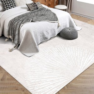 Garvee Modern Abstract Area Rug,Low Pile Rug -Non Slip Non Shedding Rug,Soft Floor Carpet Foldable Thin Rug - 1 of 4