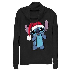 Junior's Women Lilo & Stitch Santa Surprise Cowl Neck Sweatshirt - 1 of 4