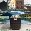 22" Propane Gas Fire Pit Table, 50000 BTU Square Steel Fire Pit with Beautiful Wicker Base for Outside Patio Deck Garden Backyard-Black - 3 of 4