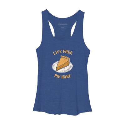Women's Design By Humans Live Free Pumpkin Pie Hard By dumbshirts Racerback Tank Top
