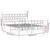 vidaXL White Metal Bed Frame with Robust Powder-Coated Steel - Features Functional Headboard and Footboard - 4 of 4