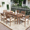 Whisen Acacia Wood Outdoor Dining Table And Chairs Suitable For Patio, Balcony Or Backyard - 2 of 4
