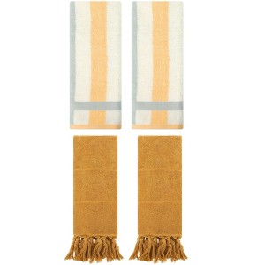 REGALWOVEN 4 Pcs Cotton Bathroom Hand Towels for Home Decoration - 1 of 4