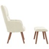vidaXL Relaxing Chair - White With Footrest - 4 of 4