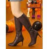 BLISSFUL STEP Women's Halloween Pointed Toe Side Zipper Stiletto Heel Knee High Boots - 2 of 4