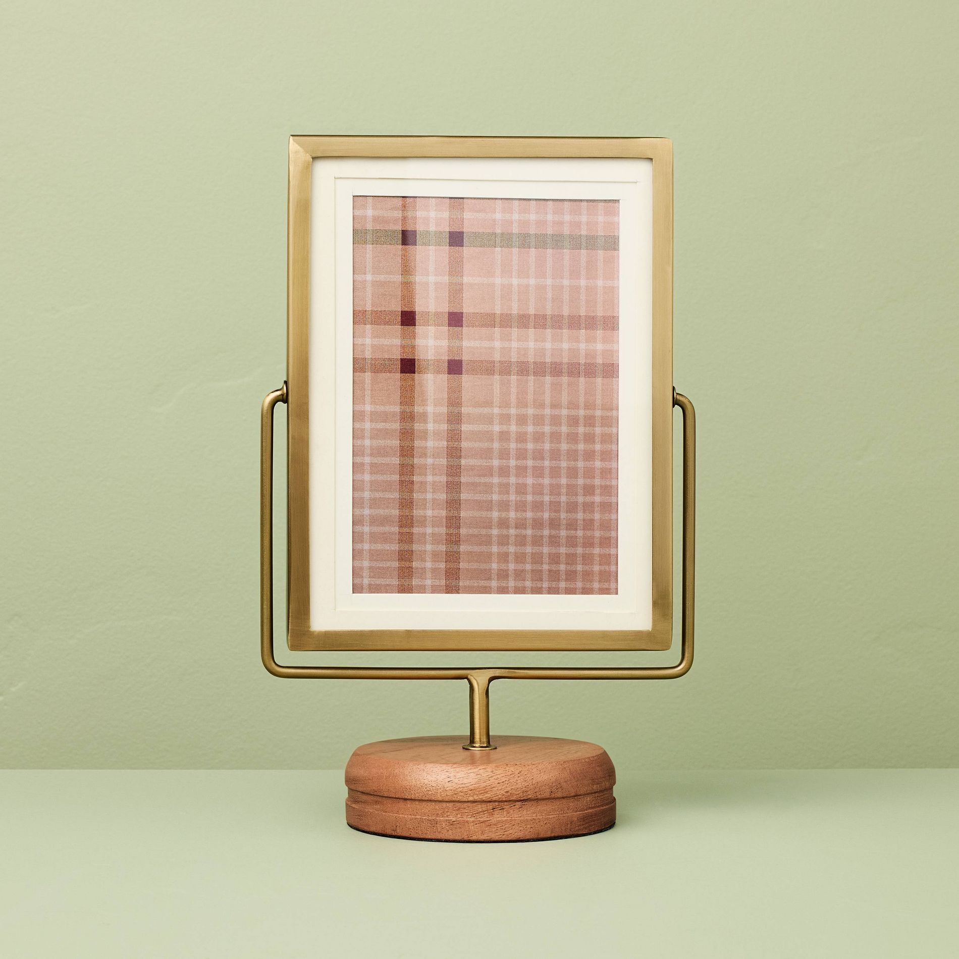 4"x6" Brass Frame on Wood Pedestal - Hearth & Hand™ with Magnolia