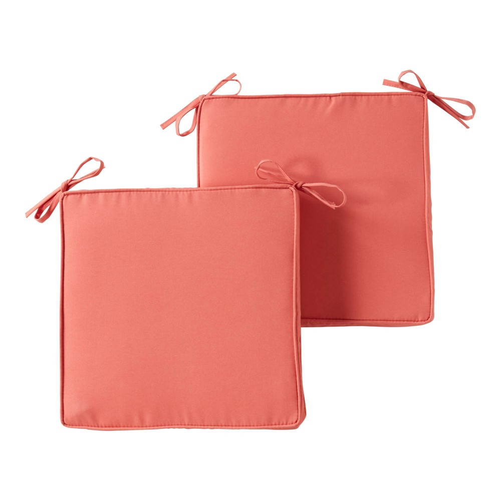 Photos - Pillow Kensington Garden 2pc 18"x18" Outdoor Chair Cushions Coral