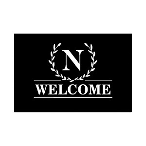 Personalization Mall Laurel Wreath Personalized Letter Doormat - 18" x 27" - 1 of 1