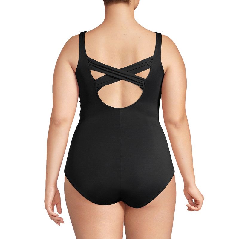 Lands' End Women's Plus Size DD-Cup Slender Grecian Tummy Control Chlorine Resistant One Piece Swimsuit, 2 of 6