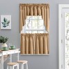 Ellis Lisa Solid Color Poly Cotton 1.5" Rod Pocket Duck Fabric Stylish Tailored Swag 56"x36" Tan - 2 of 4
