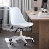 Task Chairs With Wheels,Acrylic Revolving Chair Plastic Home Office Chair Study Chair For Students-The Pop Home - 2 of 4