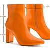 Allegra K Women's Halloween Pointed Toe Zip Chunky Heels Ankle Booties - 3 of 4