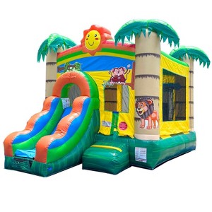 Pogo Bounce House Crossover Bounce House with Slide, No Blower - 1 of 4