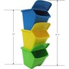 Redmon 10-Gal Stackable Shutter Bins, 3-Piece Recycling Storage Set, Multi-Color - 2 of 4