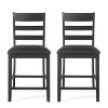 Okak Set of 2 Farmhouse Counter Height Bar Stools for Dining Rooms,High Hollow Back Upholstered Counter Bar Stools Without Arm - 2 of 4