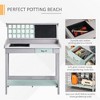 Sapphtopaz Wooden Outdoor Potting Bench Table with Removable Sink, Garden Potting Table for Outdoors with Chalkboard, Drawer, Open Shelf Storage - 4 of 4