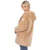 Women's Plush Hooded Cardigan with Pockets - White Mark - 3 of 4