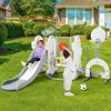 7 in 1 Slide and Swing Set, Kids Playset with Climbing Ladder, Swing, Basketball Hoop, Soccer Golf and Ring Toss Game, Playground for Toddlers - 2 of 4