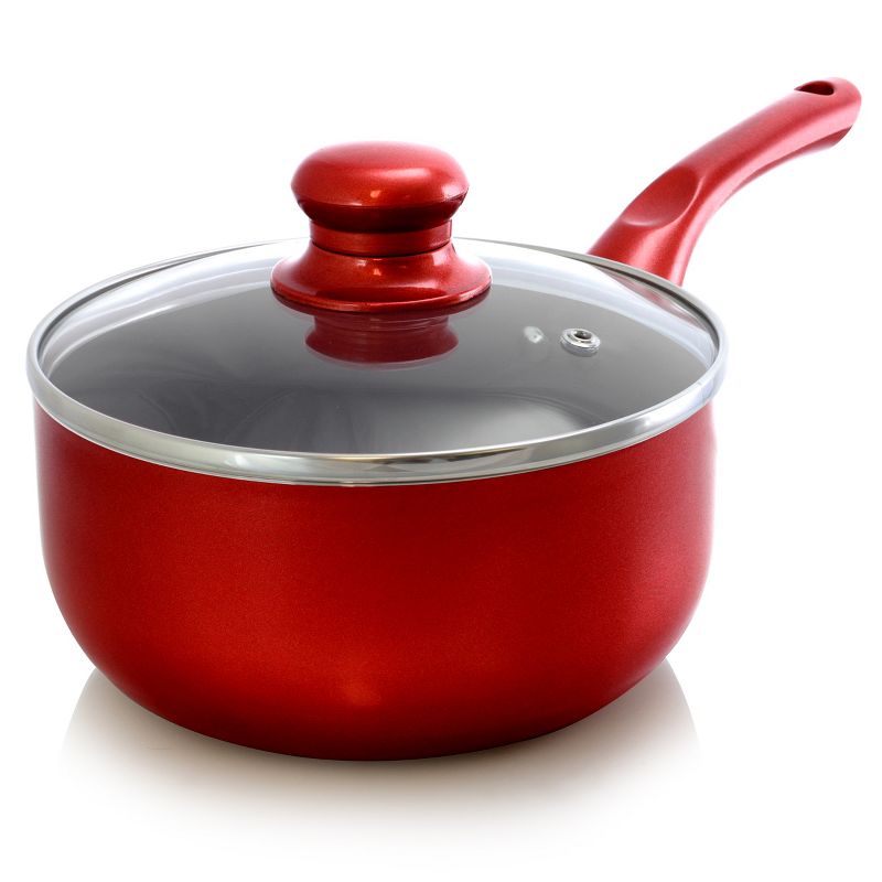 Better Chef Ceramic Coated Saucepan in Red with Glass Lid, 5 of 7