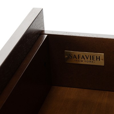 Genevieve 54" White and Walnut TV Stand with Gold Legs