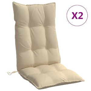 vidaXL Highback Chair Cushions - Beige Oxford Outdoor/Indoor Seat Pads, 47.2"x19.7"x2.8", Set of 2 - 1 of 4