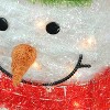 Northlight 38" Lighted White and Red Tinsel Snowman with Wreath Outdoor Christmas Decoration - 3 of 3