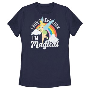 Women's Peter Pan St. Patrick's Day Tinkerbell I Don't Need Luck I'm Magical T-Shirt - 1 of 4