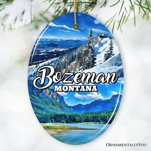 Majestic Bozeman Mountain Town Ornament, Montana Nature and Adventure Christmas Souvenir and Tree Decor | OrnamentallyYou - 1 of 4