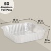 Stockroom Plus 50 Pack Foil Pans for Meal Prep and Cooking, Aluminum Trays, Disposable Food Container (8 x 8 in) - 4 of 4