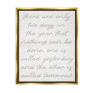 Stupell Industries Motivational Yesterday & Tomorrow Phrase Framed Canvas - 1 of 3