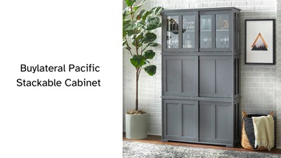 Mint Green Freestanding Office Cabinet with Adjustable Shelving