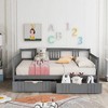 NicBex Full Size Daybed Modern Wooden Bed Frame with 2 Storage Drawers and Guardrails for Bedroom, Living Room, No Box Spring Required - 2 of 4