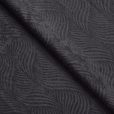 Gray Geometric Wave Blackout Grommet Curtain Panels, 52" x 84"