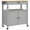vidaXL Kitchen Trolley MONZA 33.1 in.x15.7 in.x35.4 in. Solid Wood Pine - 2 of 4