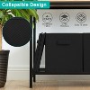 NewHome"2-Pack Foldable Black Non-Woven Fabric Storage Bins with Handles for Shelves & Closet Organization"Black - 3 of 4