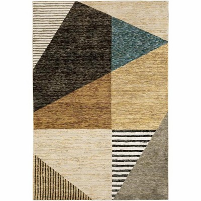 Oriental Weavers Strada STR10 Gold/ Multi Indoor Area Rug - 5'3" x 7'3"