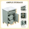 24-Inch Bathroom Vanity with Sink Bathroom Vanity Cabinet with One Flip Drawer and Two Drawers Adjustable Shelf Solid Wood and MDF Blue Gray - 3 of 4