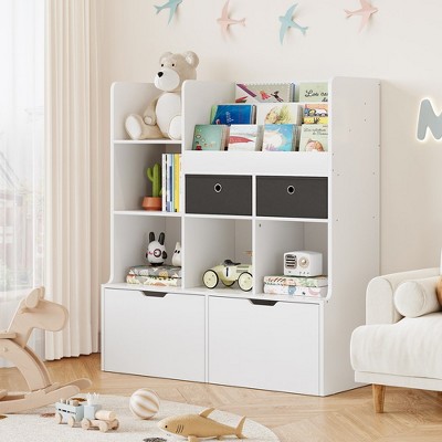 Whizmax Toy Storage Organizer 47.8in Kids Bookshelf With Drawers Modern ...