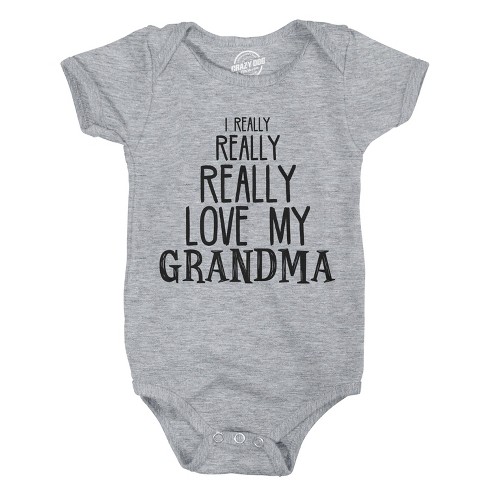 Baby Really Really Love My Grandma Cute Funny Infant Shirt Newborn Outfit Shower Crazy Dog Baby Bodysuit Target