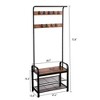 LIVAREEmlen Garment Rack,Hall Tree with Shoe Bench,Entryway Bench with Coat Rack and 9 Removable Hooks,Rustic Brown and Black - 2 of 4