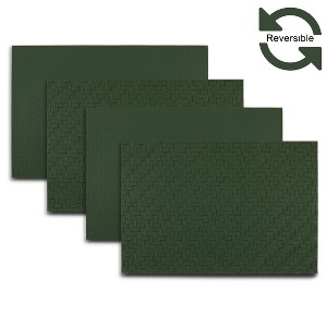 Dainty Home Lausanne Reversible Premium Vegan Leather 12" x 18" Placemats Set of 4 - 1 of 3