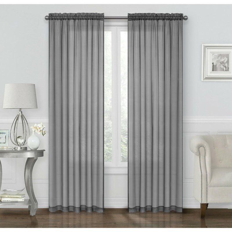Kate Aurora Coastal Pastel Colored Light & Airy Sheer Voile Window Curtains, 1 of 2