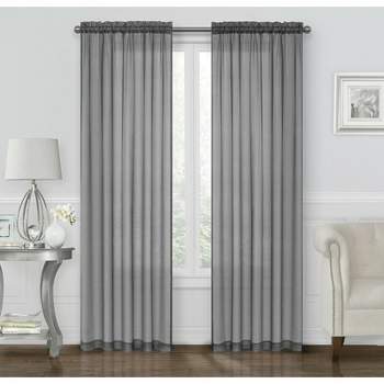 Kate Aurora Coastal Pastel Colored Light & Airy Sheer Voile Window Curtains