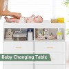 Baby Changing Table Dresser with 6 Drawers, Dresser for Bedroom with LED Lights and Power Outlet, Baby Dresser with Changing Table Top - 4 of 4