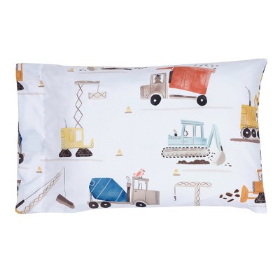Blue Construction Vehicle Twin Microfiber Sheet Set