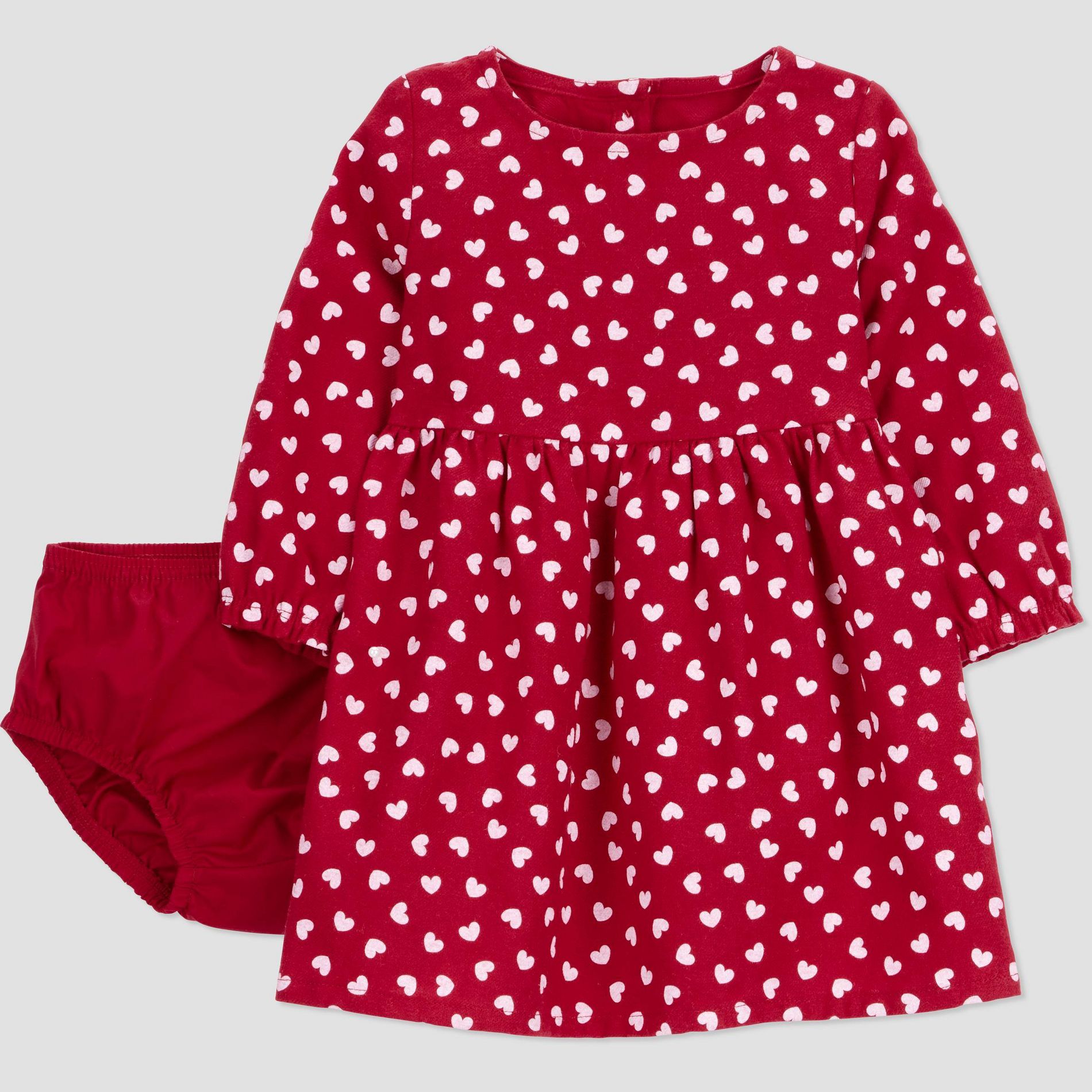 Carter's Just One You® Baby Girls' 2pc Heart Dress and Bloomer Set - Red