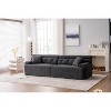 TIRAMISUBEST Compression Sofa,4-Seater Combined Sofa with Wood Grain Chenille Fabric,Memory Foam Cushions,4 Pillows for Living Room & Office - 2 of 4