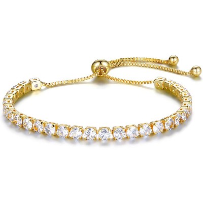 Fashion Bracelets for Women|Tennis Bracelets for Women|14K Gold Plated Bracelets for Women|4mm Zirconia Bracelets