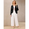 INSPIRE CHIC Women's V Neck Long Sleeve Button Down Contrast Trim Knit Ribbed Sweater - 2 of 4