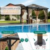 Hardtop Gazebo, Polycarbonate Roof Outdoor Canopy, Aluminum Frame Pavilion, with Netting and Sunshade Curtains, for Backyard, Patio, Lawns, Parties - 4 of 4